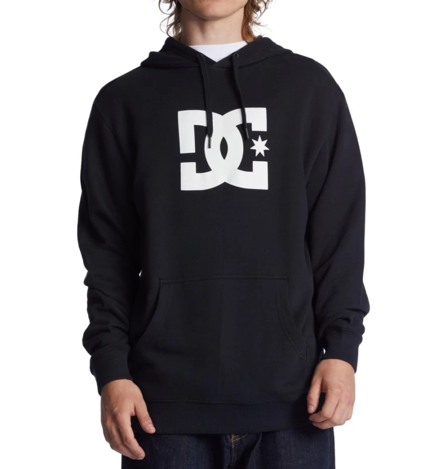 DC Shoes Men's Black Star Hoodie - Stylish Men's Graphic Pullover Sweatshirt