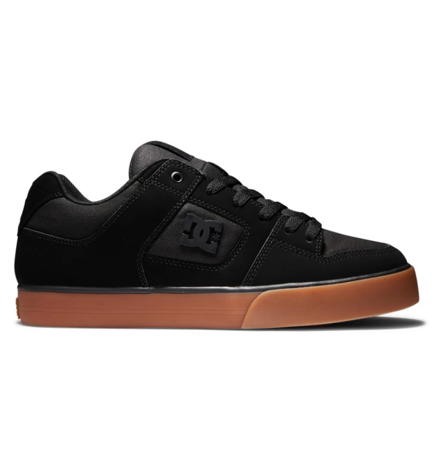 DC Shoes Men's Pure Sneakers - Black/Gum Casual Skate Shoes for Men