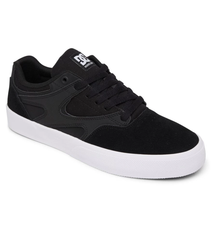 DC Shoes Men's Kalis Vulc Sneakers - Black/White Skate Shoes for Men