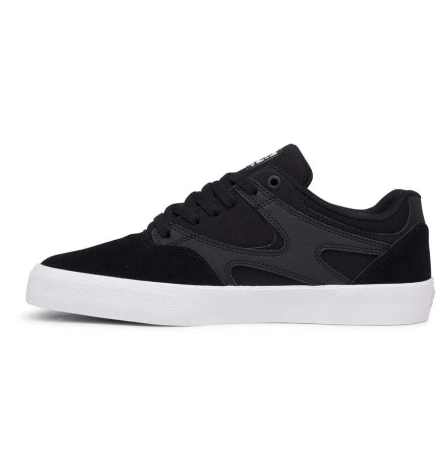 DC Shoes Men's Kalis Vulc Sneakers - Black/White Skate Shoes for Men