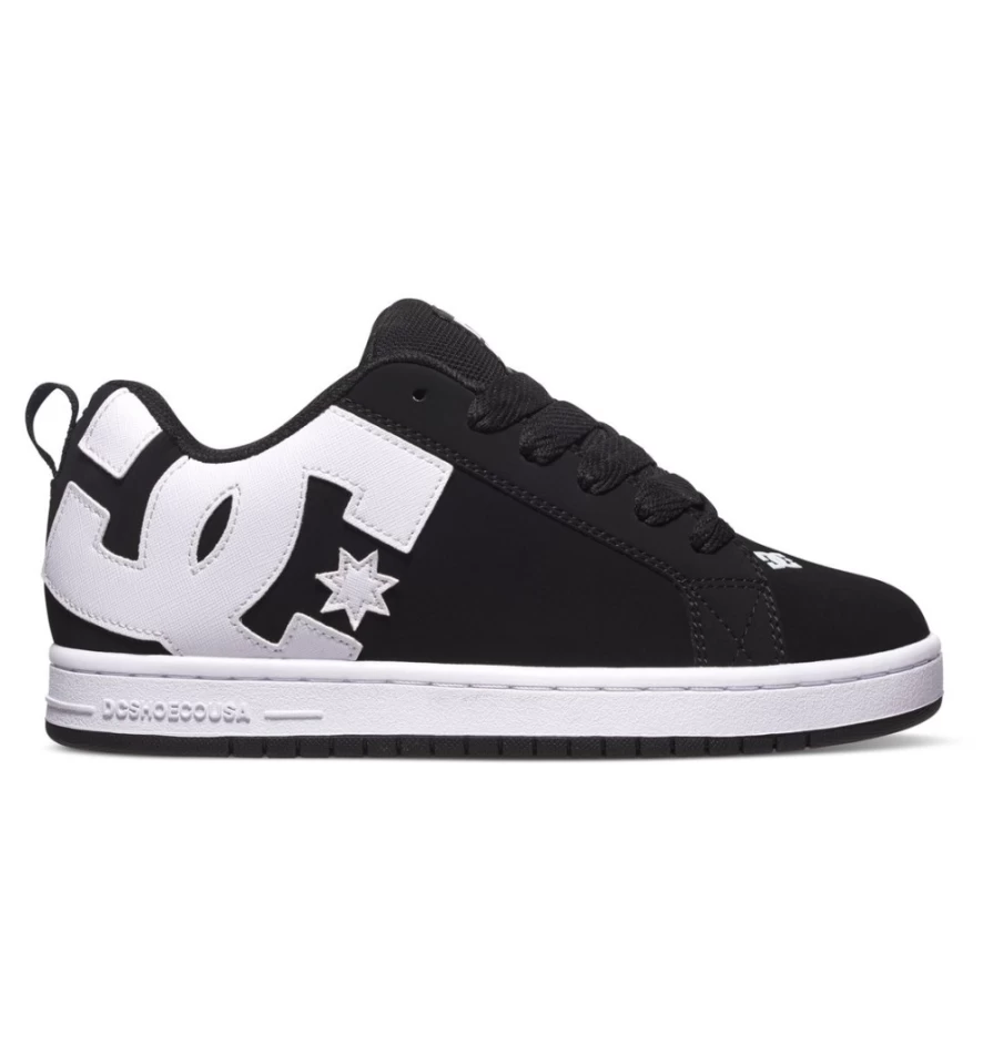 DC Shoes Men's Court Graffik Sneakers - Black Skateboarding Shoes for Men
