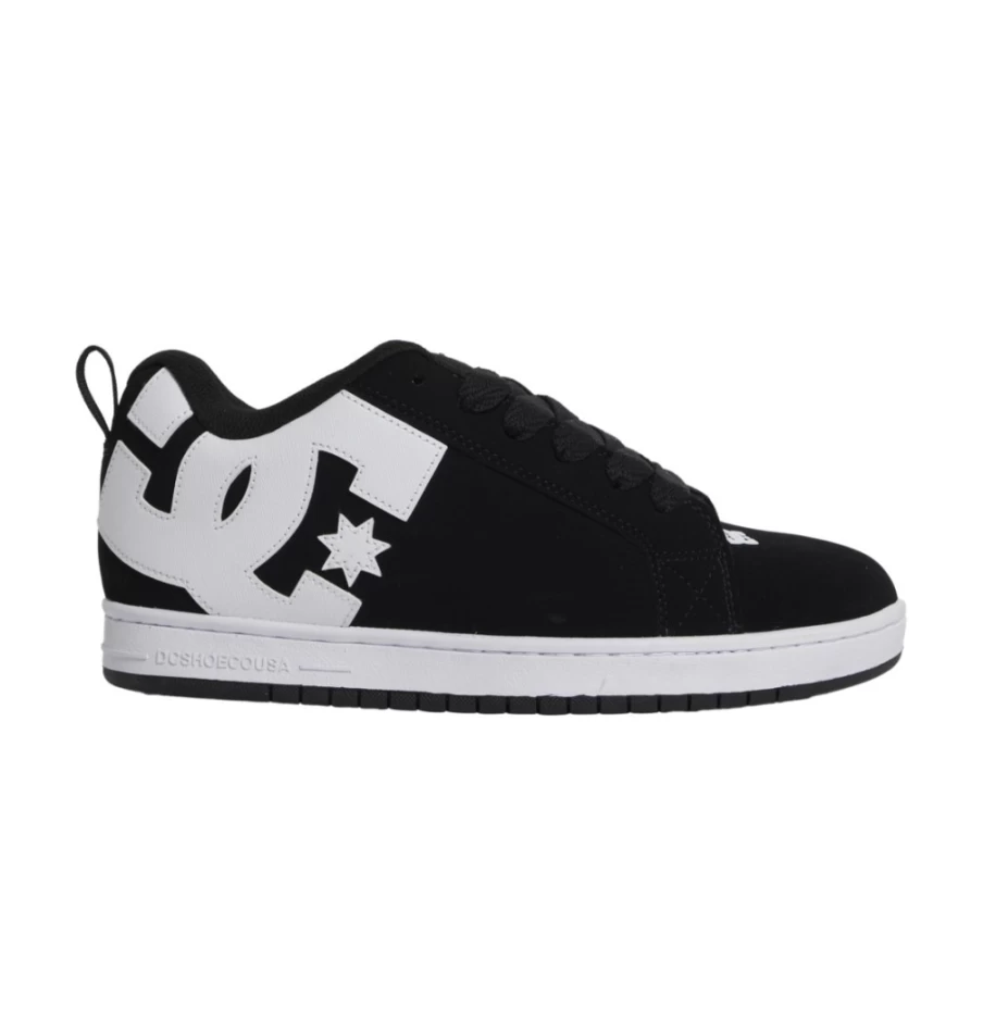 DC Shoes Men's Court Graffik Sneakers - Black Skateboarding Shoes for Men