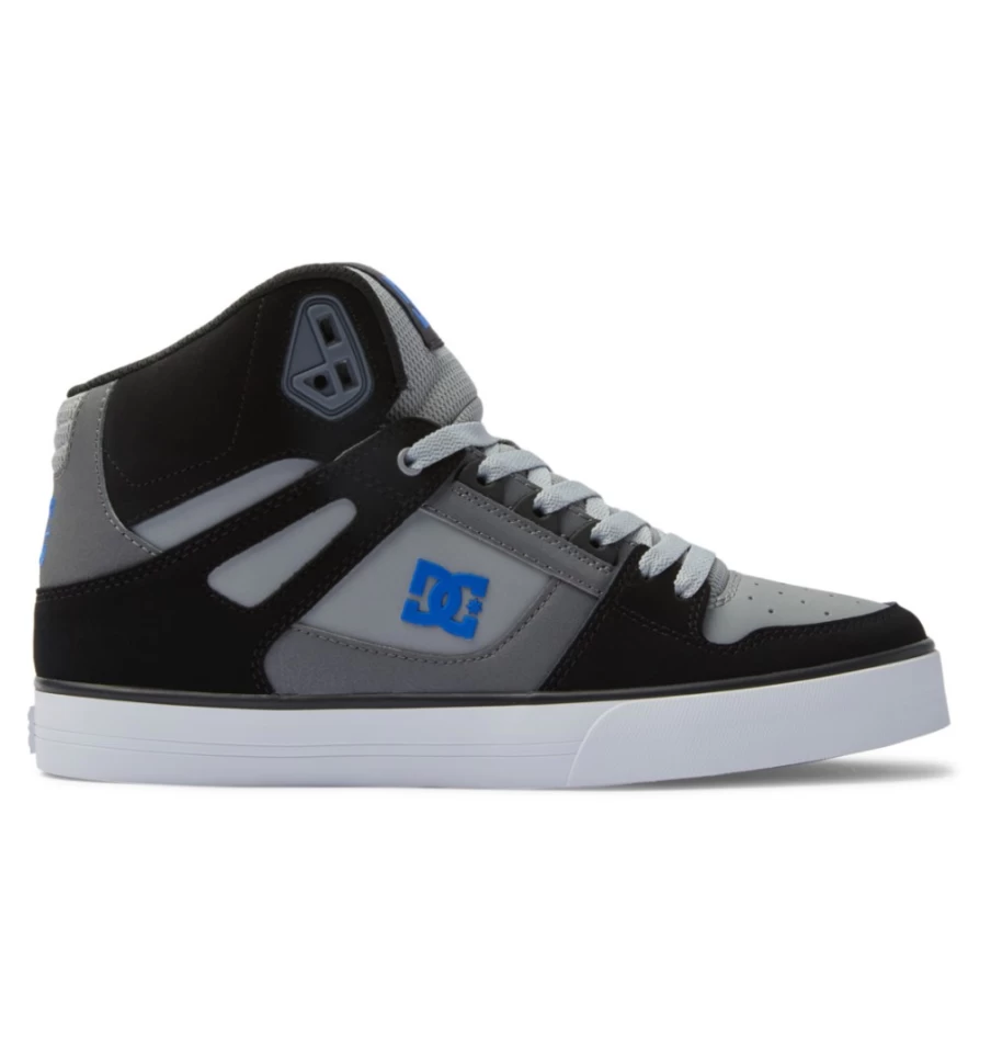 DC Shoes Men's Pure High-Top Sneakers - Black/Grey/Blue Casual Skate Shoes