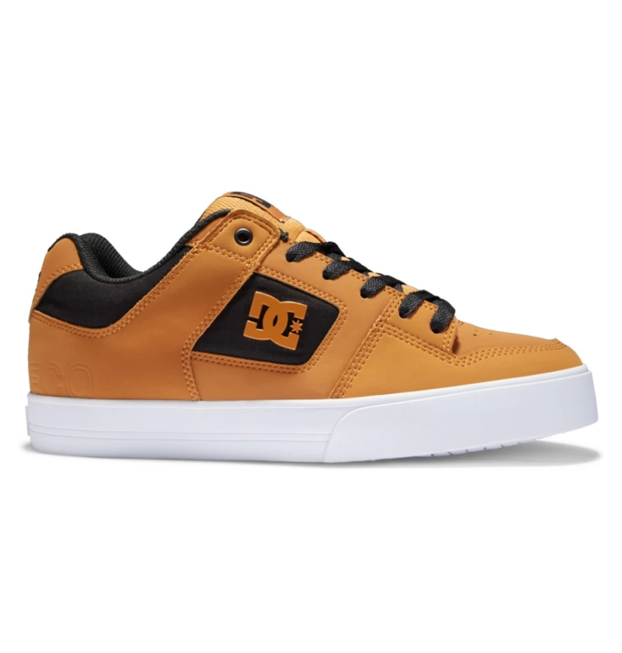 DC Shoes Men's Pure Sneakers in Dark Chocolate, Black & Oyster Colorway