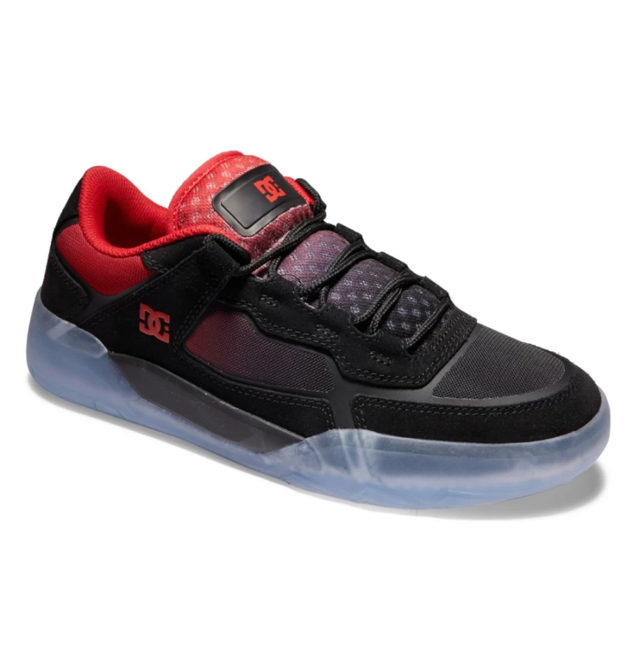 Men's DC Shoes Metric Skate Shoes - Black/Red Skateboarding Sneakers for Men