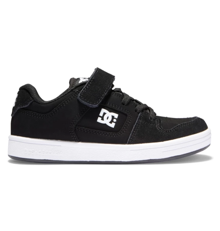 DC Shoes Kids' Manteca 4 Elastic Waist Lace-Up Sneakers in Black/White