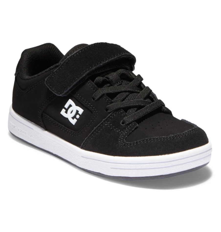 DC Shoes Kids' Manteca 4 Elastic Waist Lace-Up Sneakers in Black/White