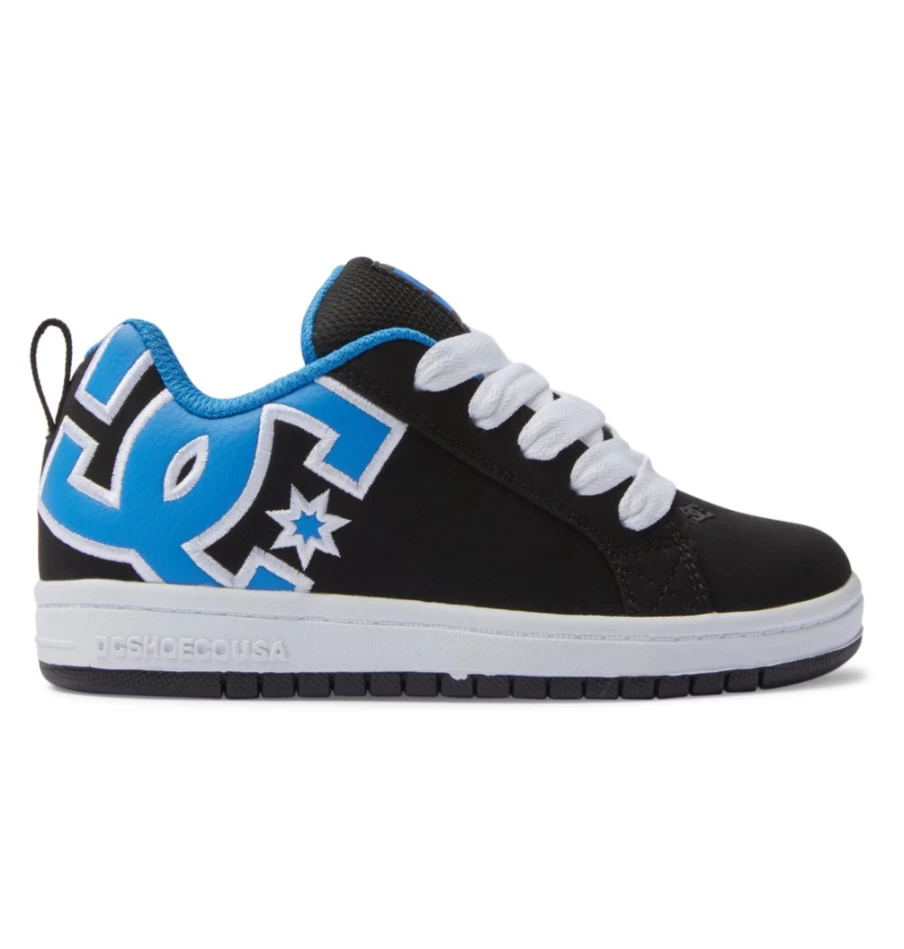DC Shoes Kids' Court Graffik Sneakers - Black/Blue/Grey for Boys & Girls