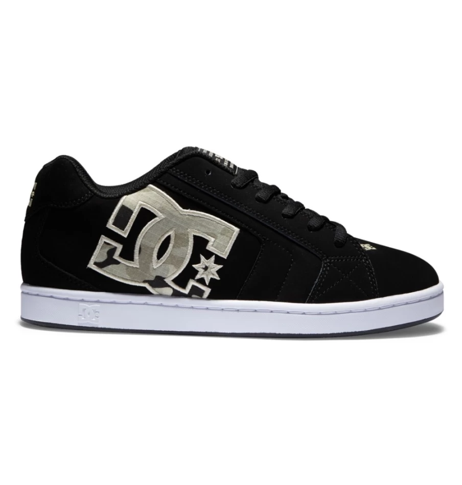 DC Shoes Men's Black/Camel Mesh Sneakers - Breathable Net Design for Men